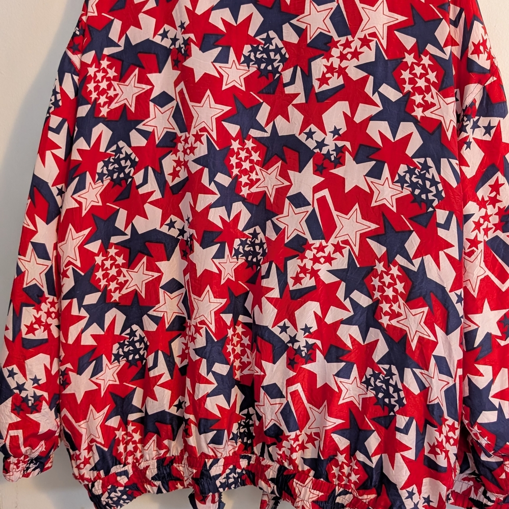 Bogart Red & Navy Star-Print Bomber Jacket Size 1x - Picture 9 of 9